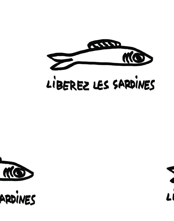 'Sardines' Wallpaper by Clare V. - Onyx