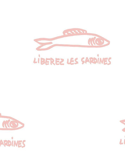 'Sardines' Wallpaper by Clare V. - Pink