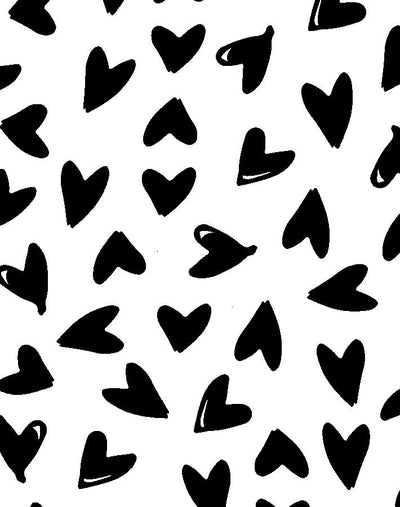 'Hearts' Wallpaper by Sugar Paper - Black on White