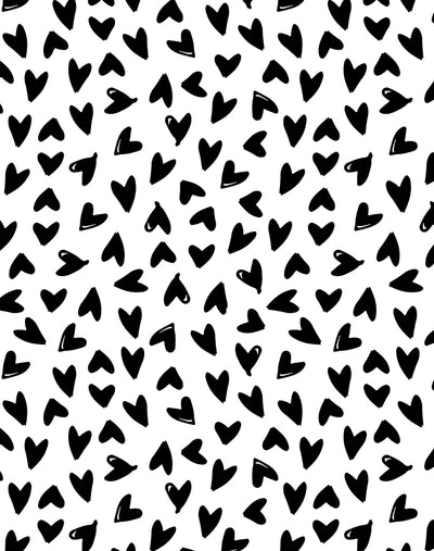 'Hearts' Wallpaper by Sugar Paper - Black on White