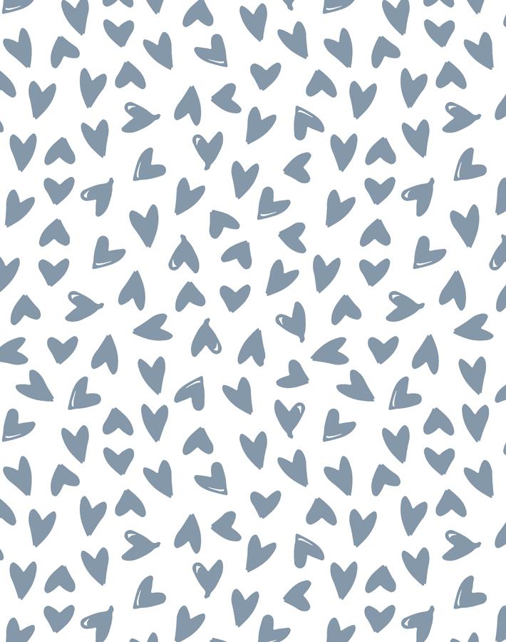 hearts french blue on white