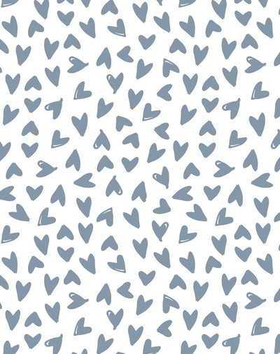 hearts french blue on white