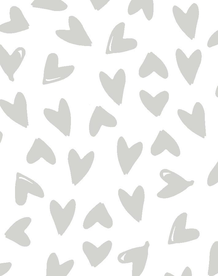 'Hearts' Wallpaper by Sugar Paper - Grey On White