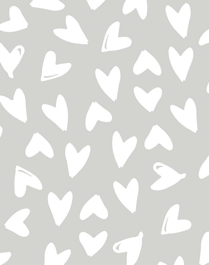 'Hearts' Wallpaper by Sugar Paper - Grey