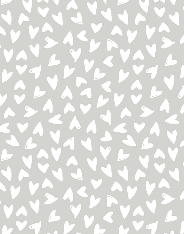 'Hearts' Wallpaper by Sugar Paper - Grey