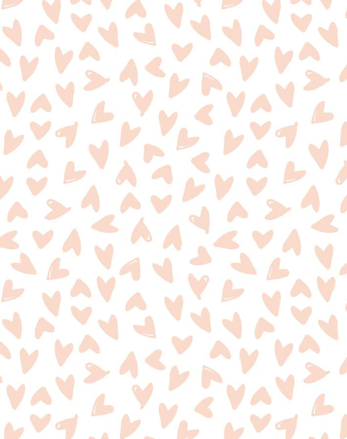 'Hearts' Wallpaper by Sugar Paper - Pink On White