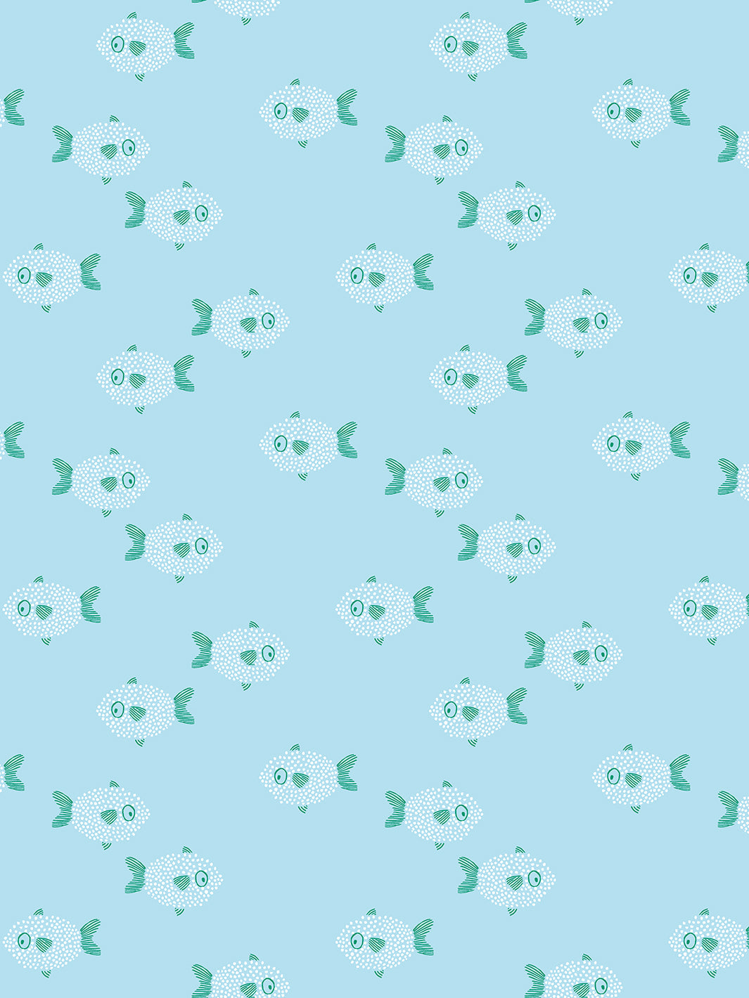 'School of Fish' Wallpaper by Tea Collection - Blue