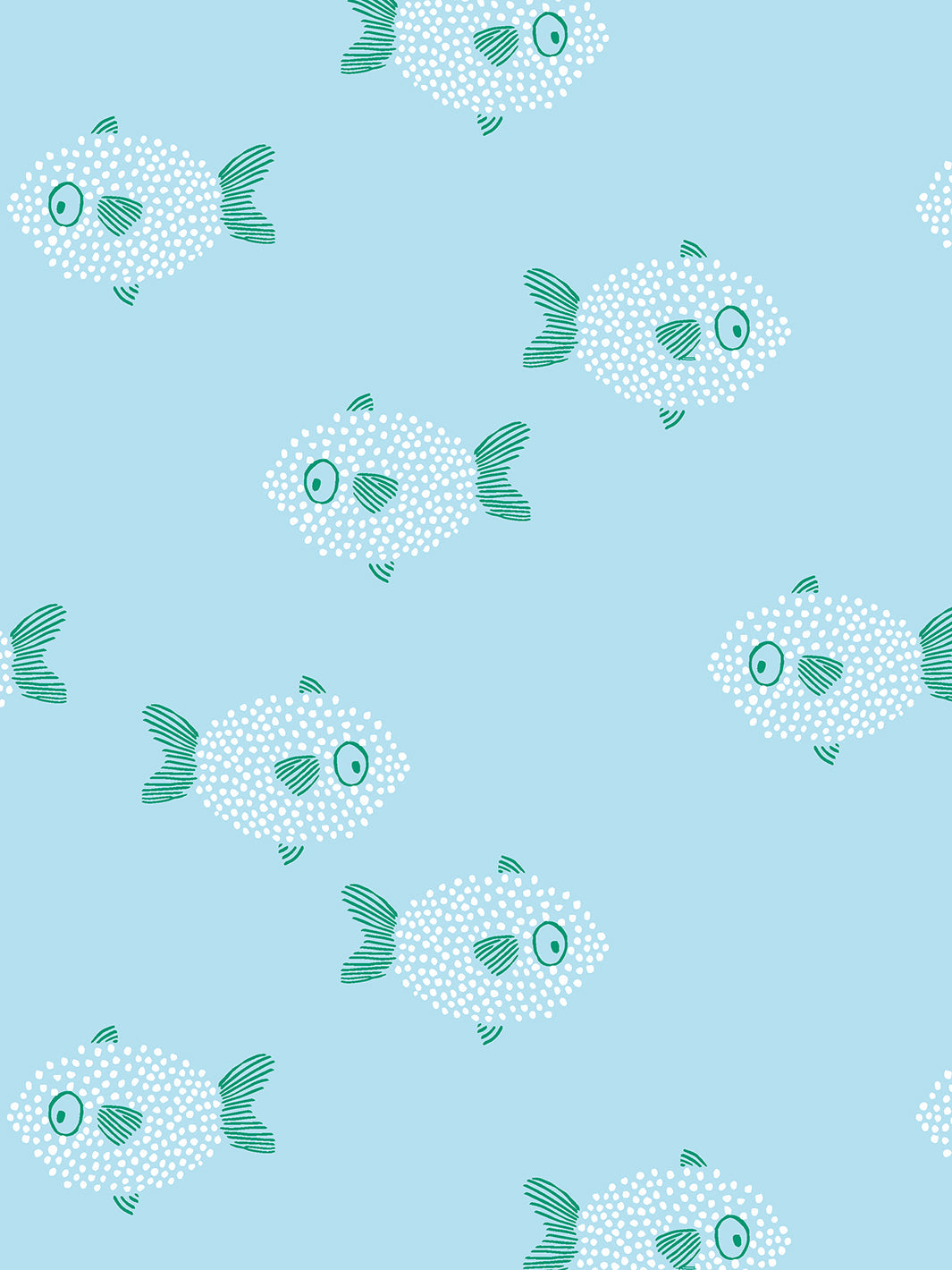 'School of Fish' Wallpaper by Tea Collection - Blue
