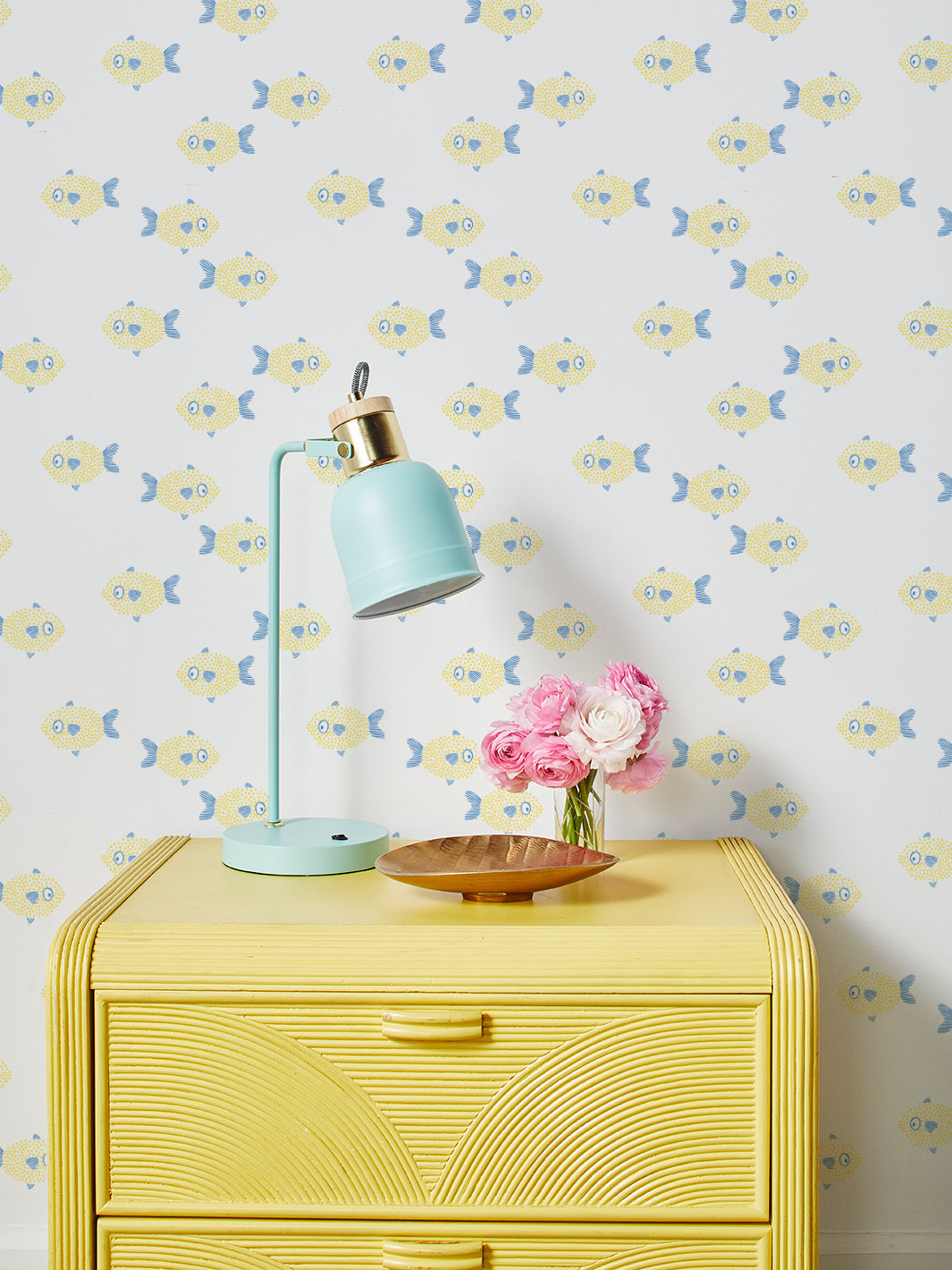 'School of Fish' Wallpaper by Tea Collection - Daffodil