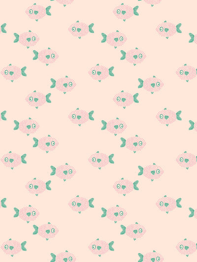 'School of Fish' Wallpaper by Tea Collection - Peach