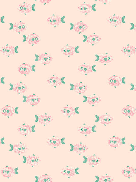 School of Fish' Wallpaper by Tea Collection - Peach