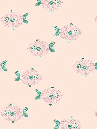 'School of Fish' Wallpaper by Tea Collection - Peach
