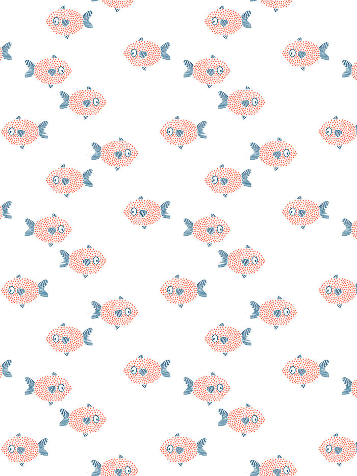 'School of Fish' Wallpaper by Tea Collection - White