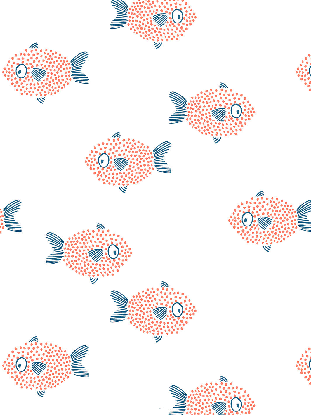 'School of Fish' Wallpaper by Tea Collection - White