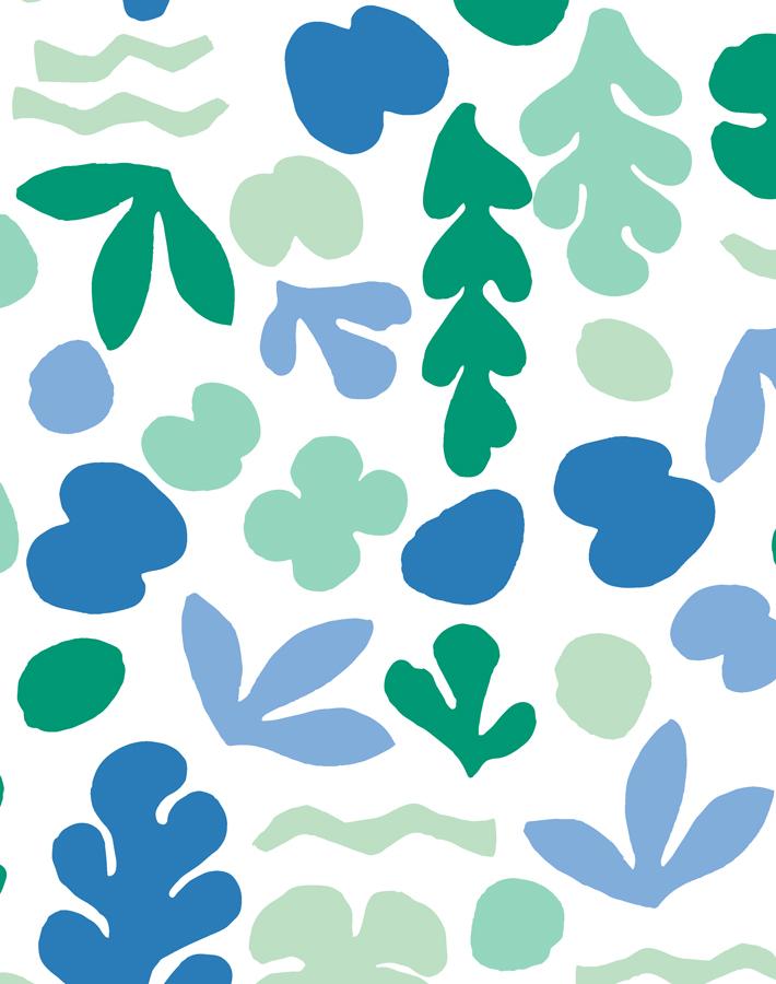 'Small Sea Garden' Wallpaper by Tea Collection - Azure / Aqua