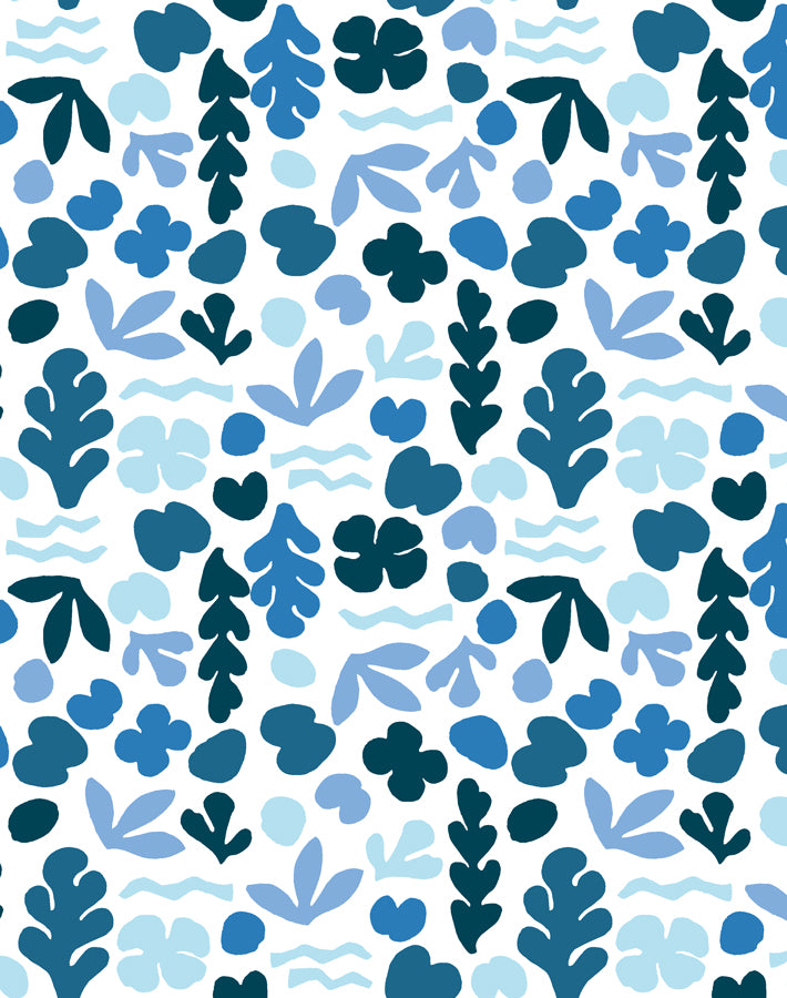 'Small Sea Garden' Wallpaper by Tea Collection - Blue