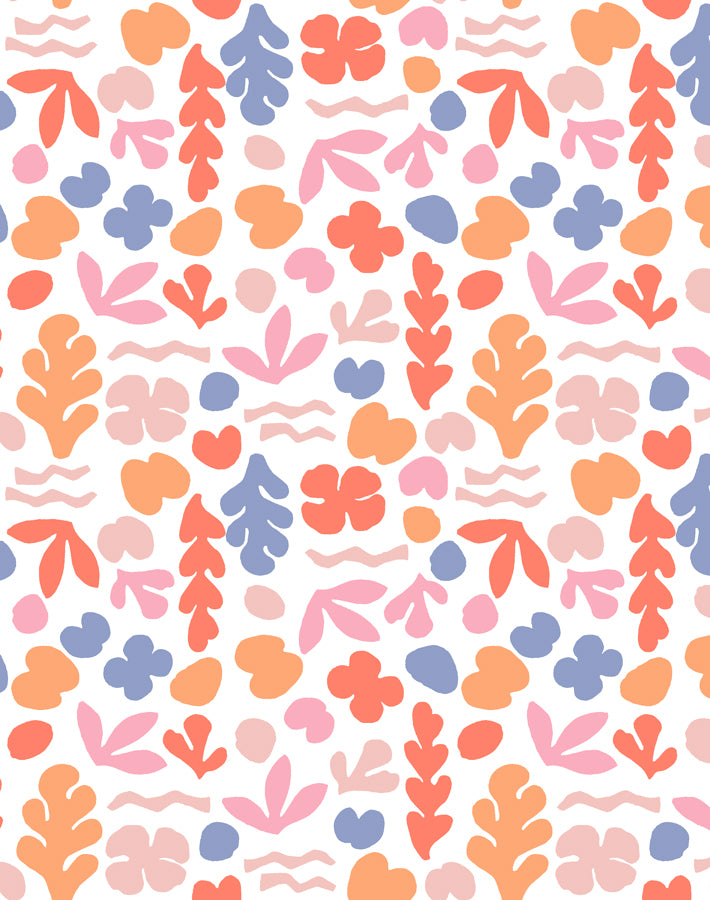 'Small Sea Garden' Wallpaper by Tea Collection - Coral / Pink