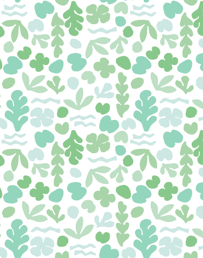 'Small Sea Garden' Wallpaper by Tea Collection - Seafoam