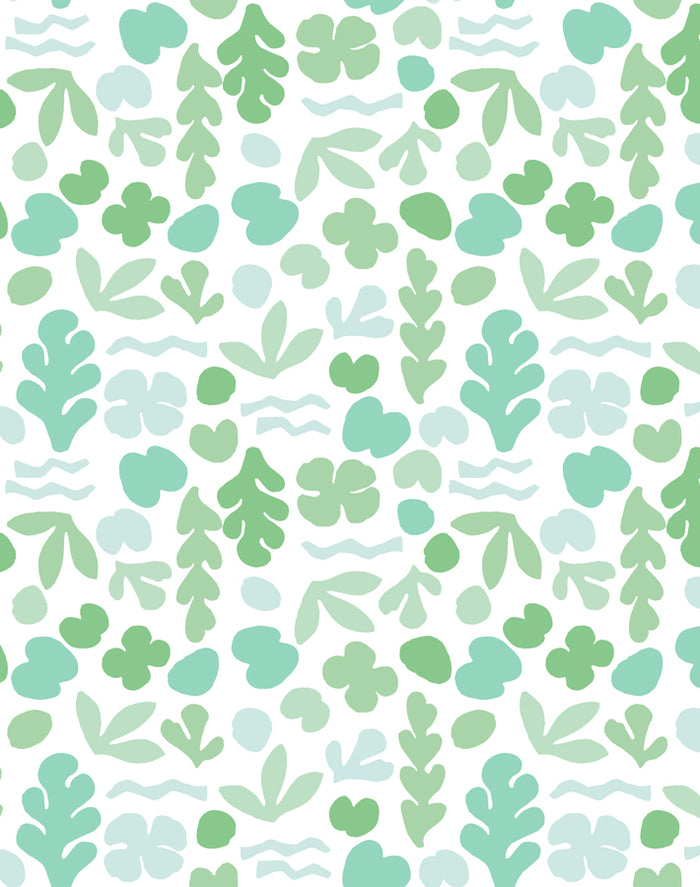 'Small Sea Garden' Wallpaper by Tea Collection - Seafoam