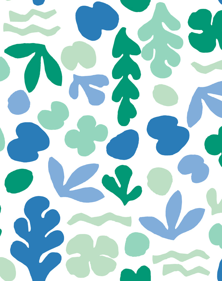 'Sea Garden' Wallpaper by Tea Collection - Azure Aqua