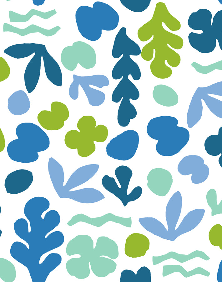 'Sea Garden' Wallpaper by Tea Collection - Lapis Lime