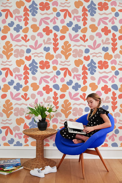 'Sea Garden' Wallpaper by Tea Collection - Coral And Pink