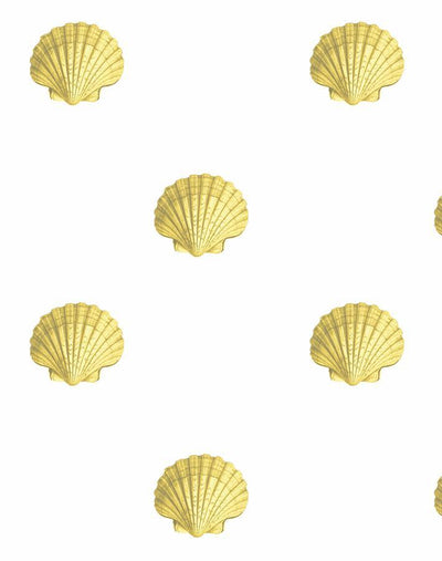 'Seashell' Wallpaper by Wallshoppe - Yellow