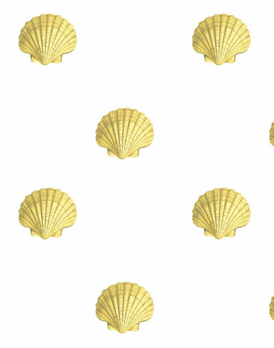 'Seashell' Wallpaper by Wallshoppe - Yellow