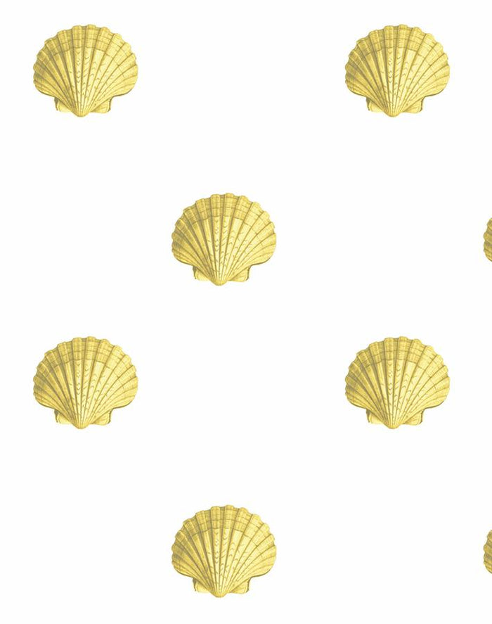 'Seashell' Wallpaper by Wallshoppe - Yellow