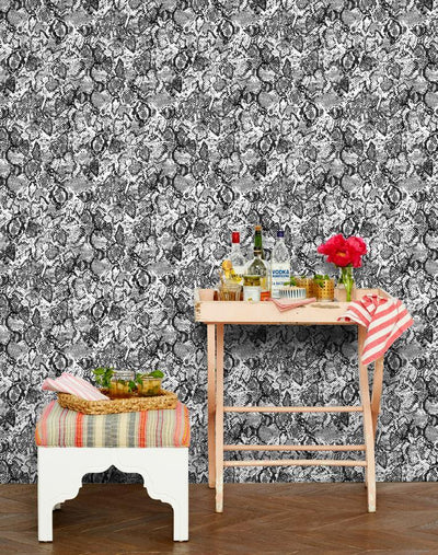 'Serpentine' Wallpaper by Wallshoppe - Onyx