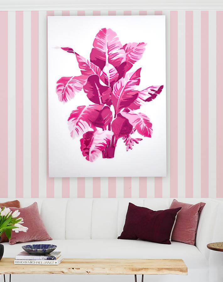 'Shades of Pink Palm Large' Acrylic Art by Artshoppe