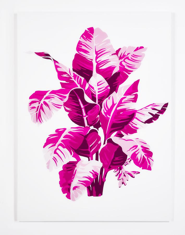 shades of pink palm large on acrylic