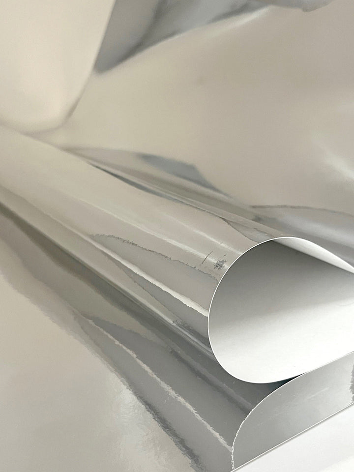 shiny silver mirror wallpaper by wallshoppe silver