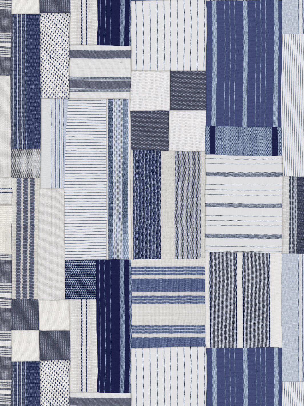 shirting patchwork wallpaper chris benz blue