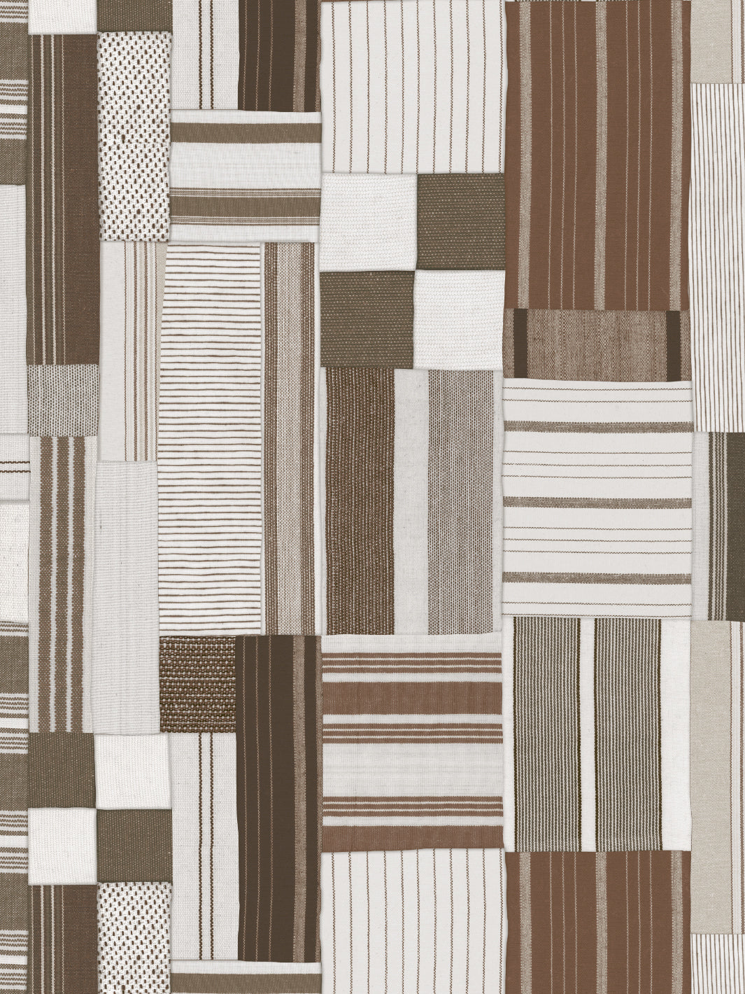 'Shirting Patchwork' Wallpaper by Chris Benz - Dark Neutral