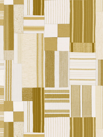 'Shirting Patchwork' Wallpaper by Chris Benz - Goldrod