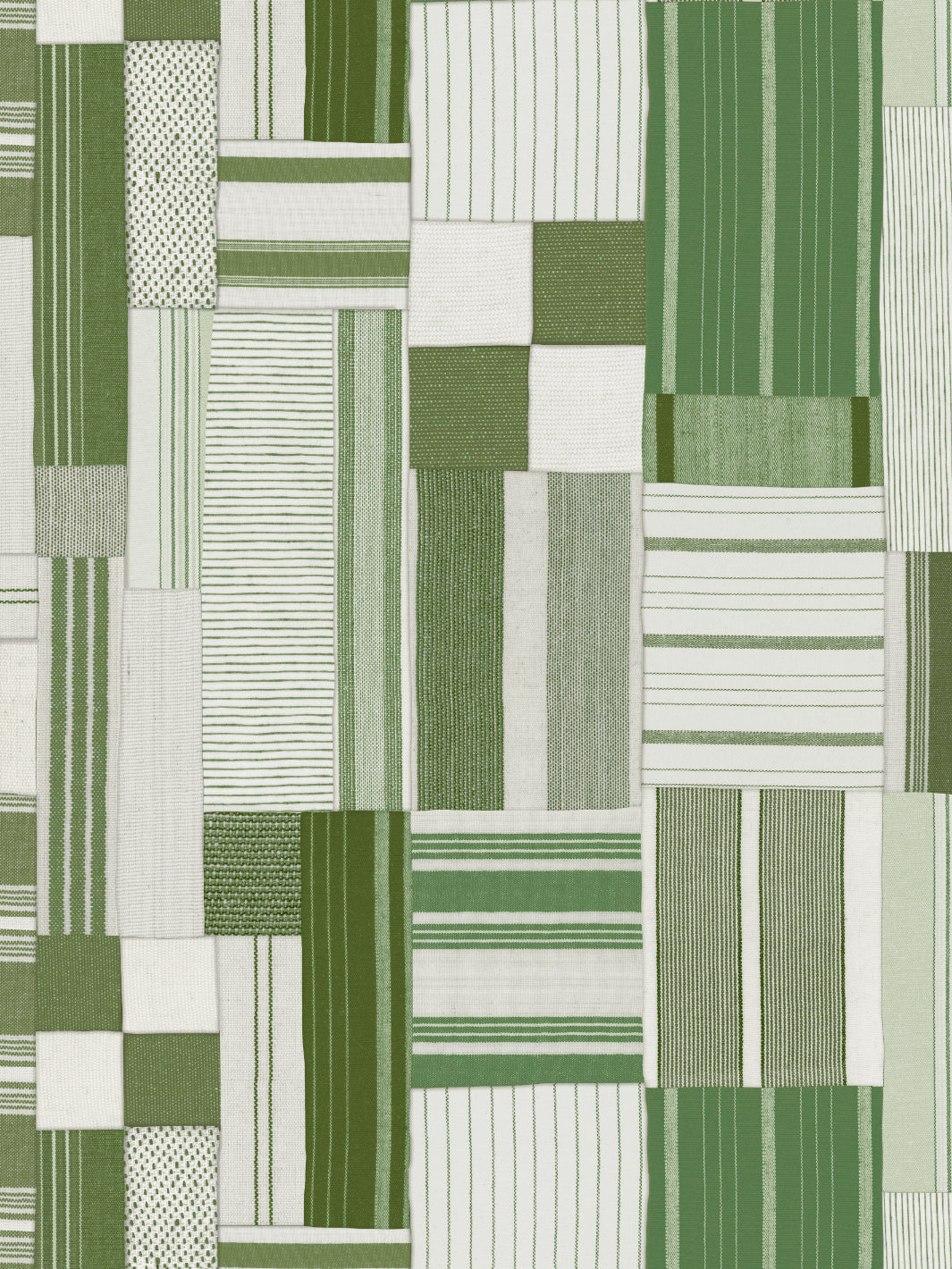 'Shirting Patchwork' Wallpaper by Chris Benz - Green