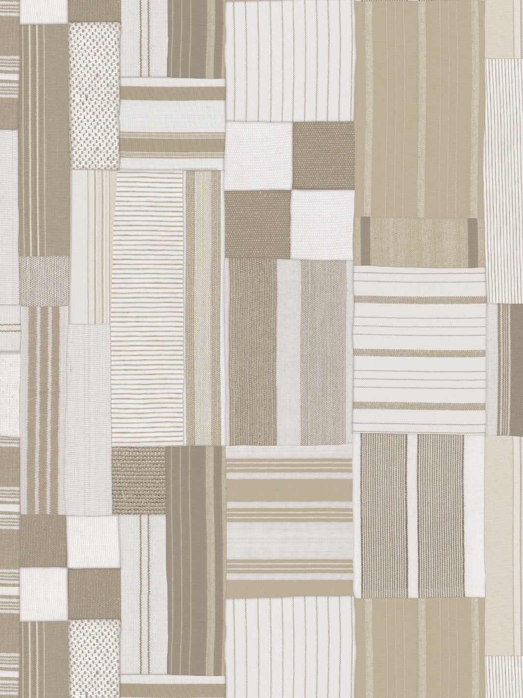 'Shirting Patchwork' Wallpaper by Chris Benz - Khaki