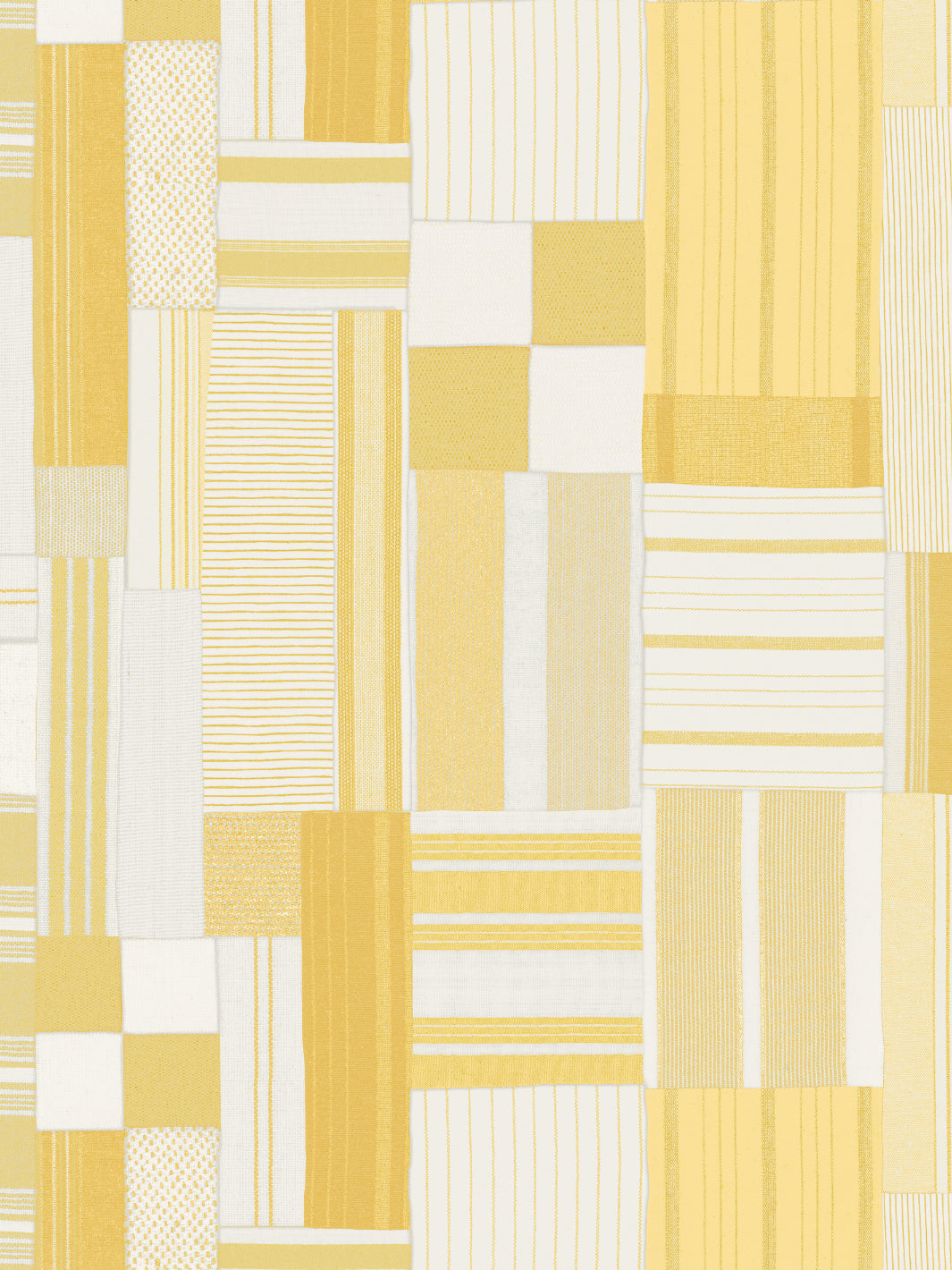 'Shirting Patchwork' Wallpaper by Chris Benz - Light Yellow