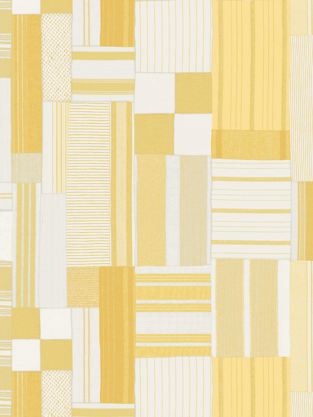 'Shirting Patchwork' Wallpaper by Chris Benz - Light Yellow – Wallshoppe