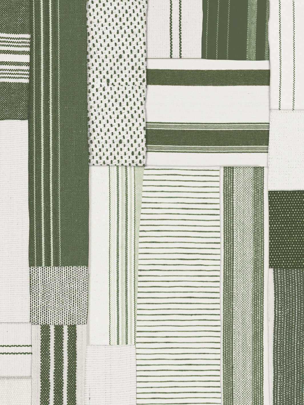 'Shirting Patchwork' Wallpaper by Chris Benz - Olive