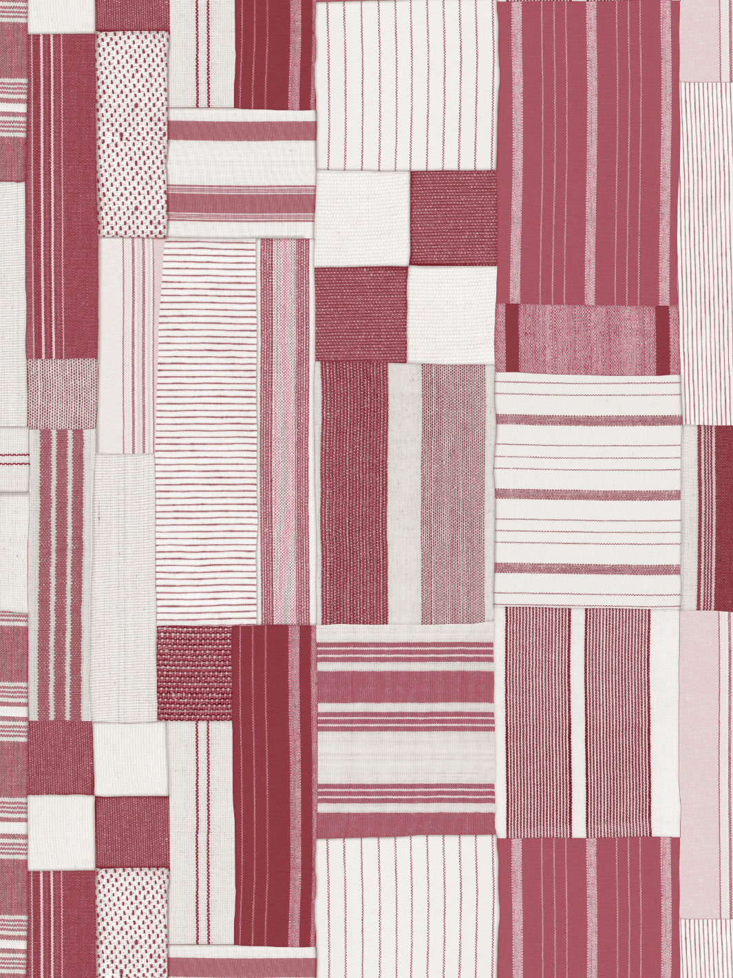 'Shirting Patchwork' Wallpaper by Chris Benz - Red