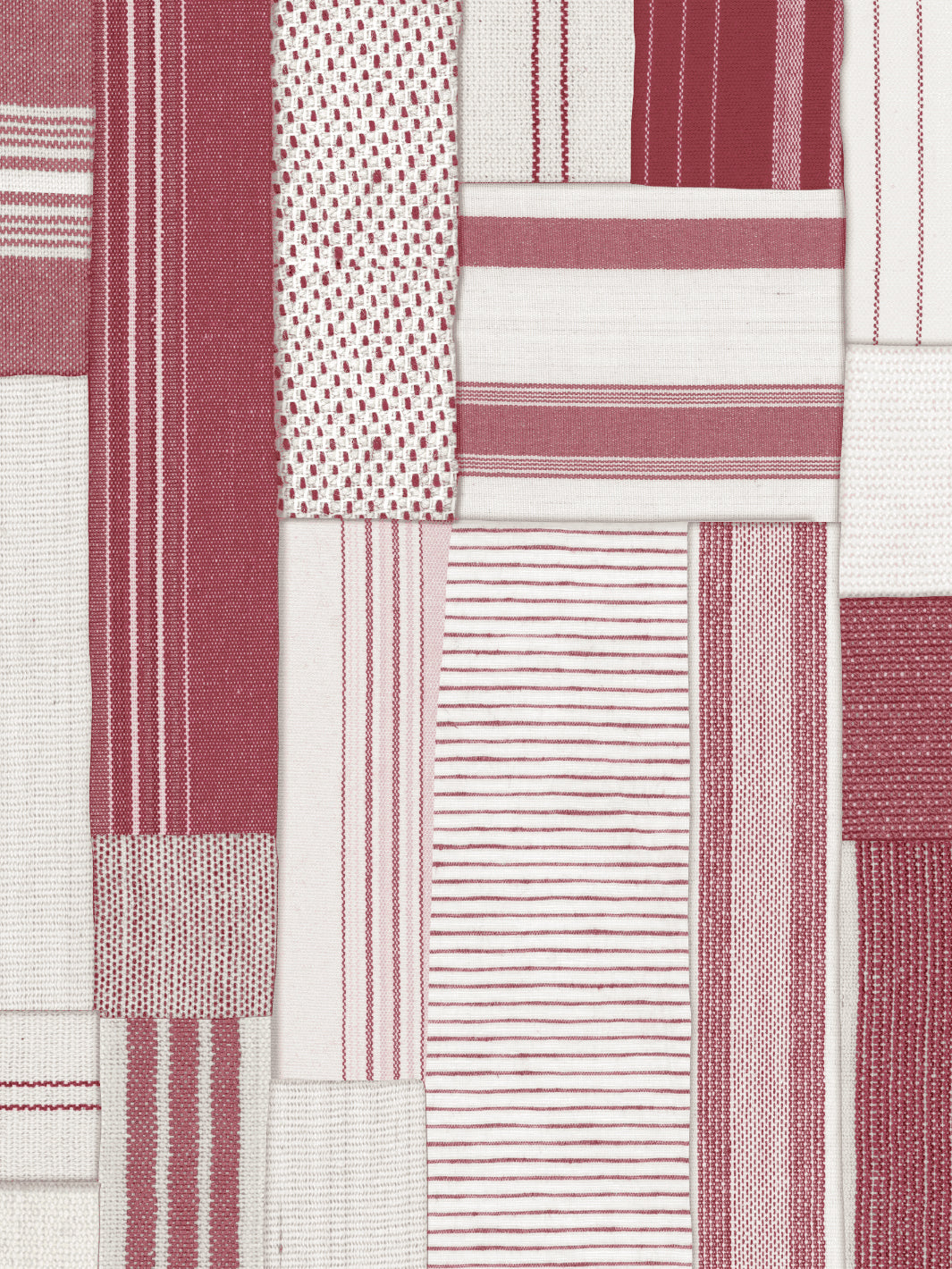 'Shirting Patchwork' Wallpaper by Chris Benz - Red