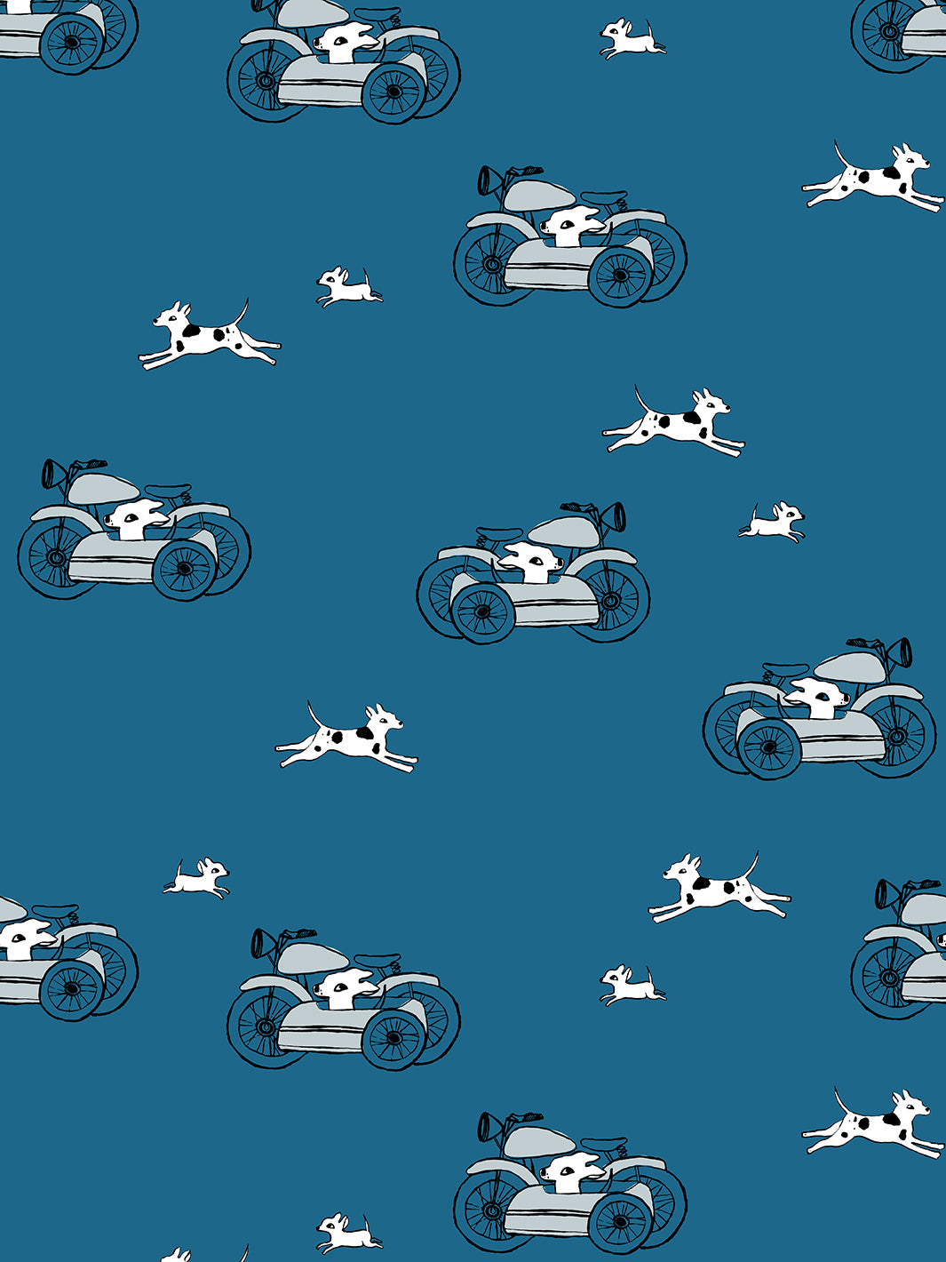 'Sidecar' Wallpaper by Tea Collection - Cadet Blue