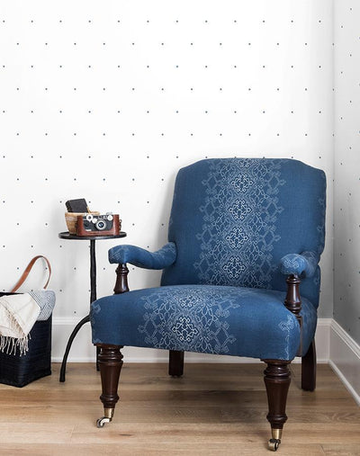 'Signature Dot' Wallpaper by Sugar Paper - French Blue On White