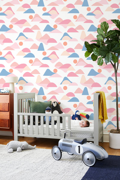 'Slopes' Wallpaper by Tea Collection - Bubblegum