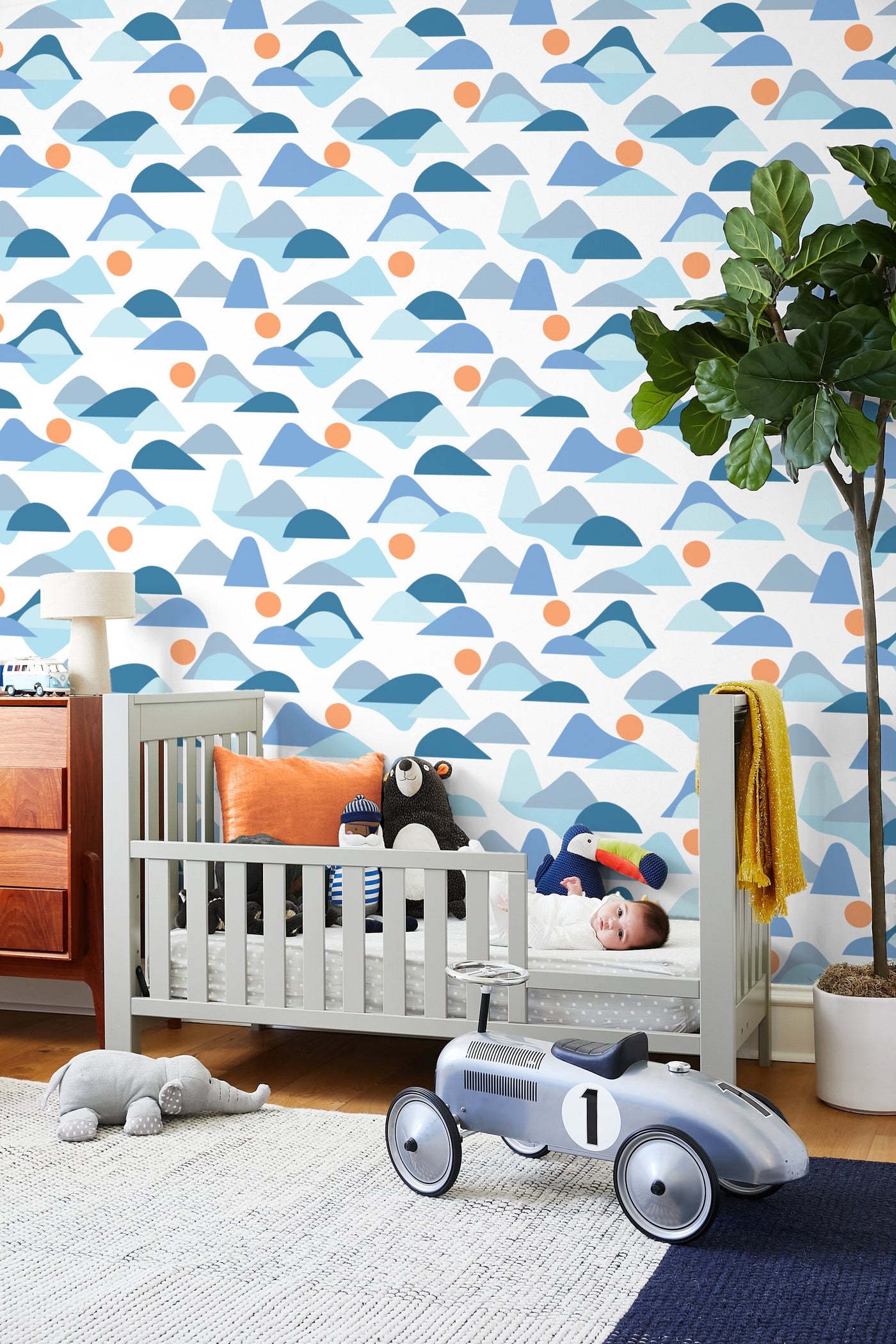 'Slopes' Wallpaper by Tea Collection - Blue