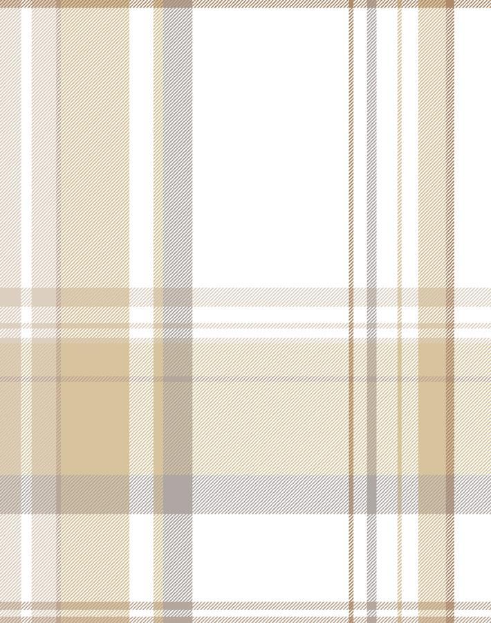 'Sofia Plaid' Wallpaper by Wallshoppe - Straw