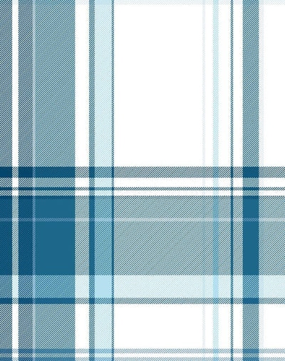 'Sofia Plaid' Wallpaper by Wallshoppe - Blue