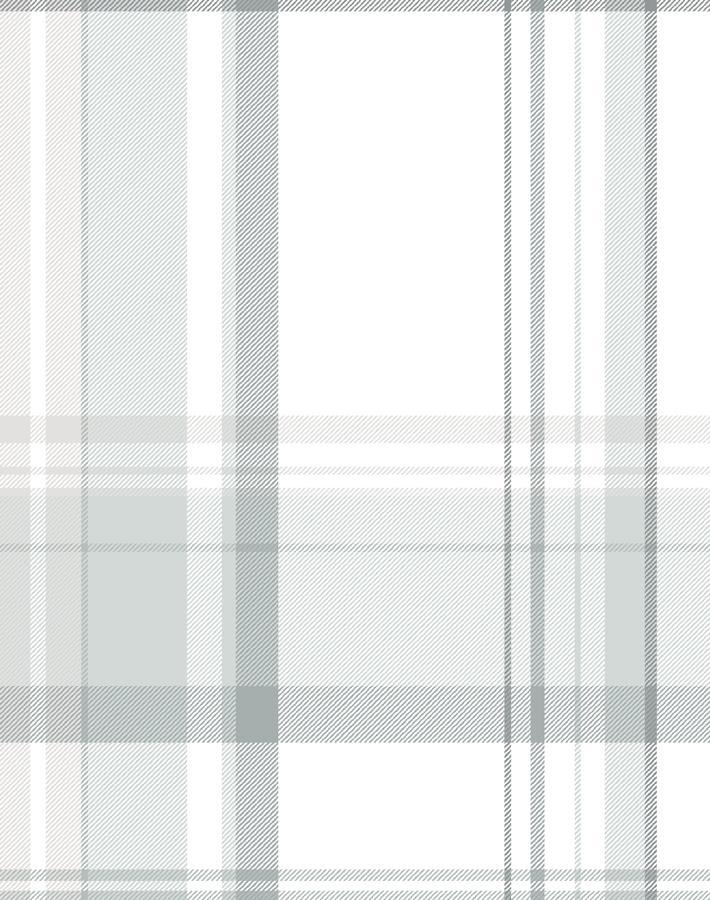 'Sofia Plaid' Wallpaper by Wallshoppe - Fog